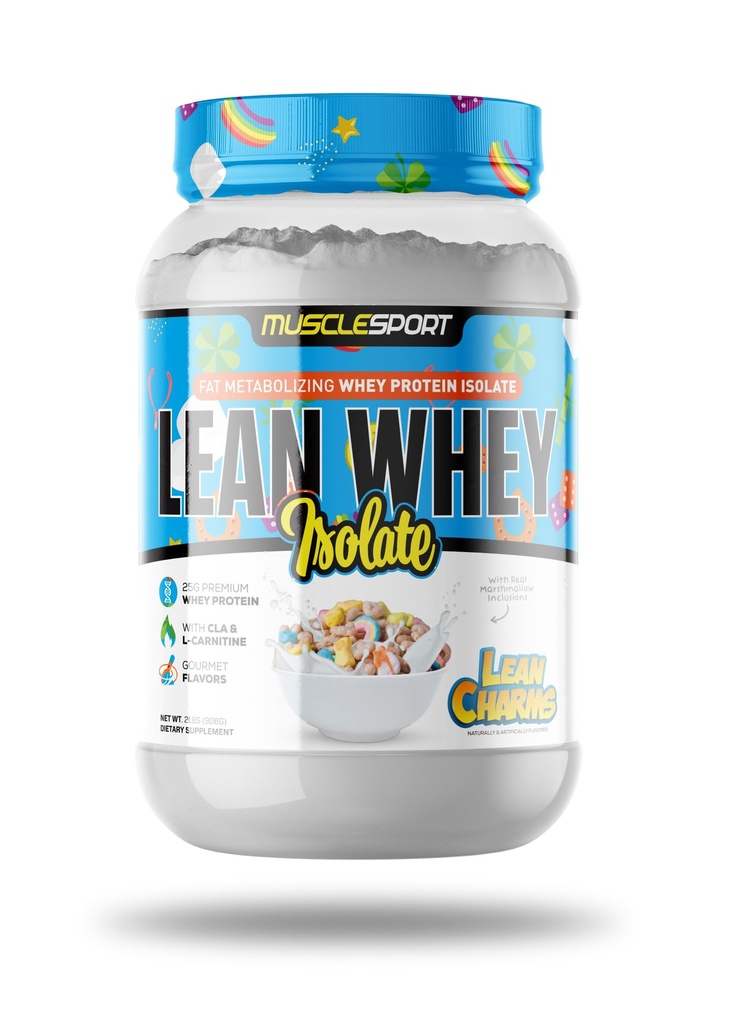 Musclesport Lean Whey RevolutionTM Protein Powder - Whey Protein Isolate - Χαμηλή θερμίδα, Low Carb, Low Fat, Incredible Flavors - 25g Protein per Scoop (2lb, Lean Charms)