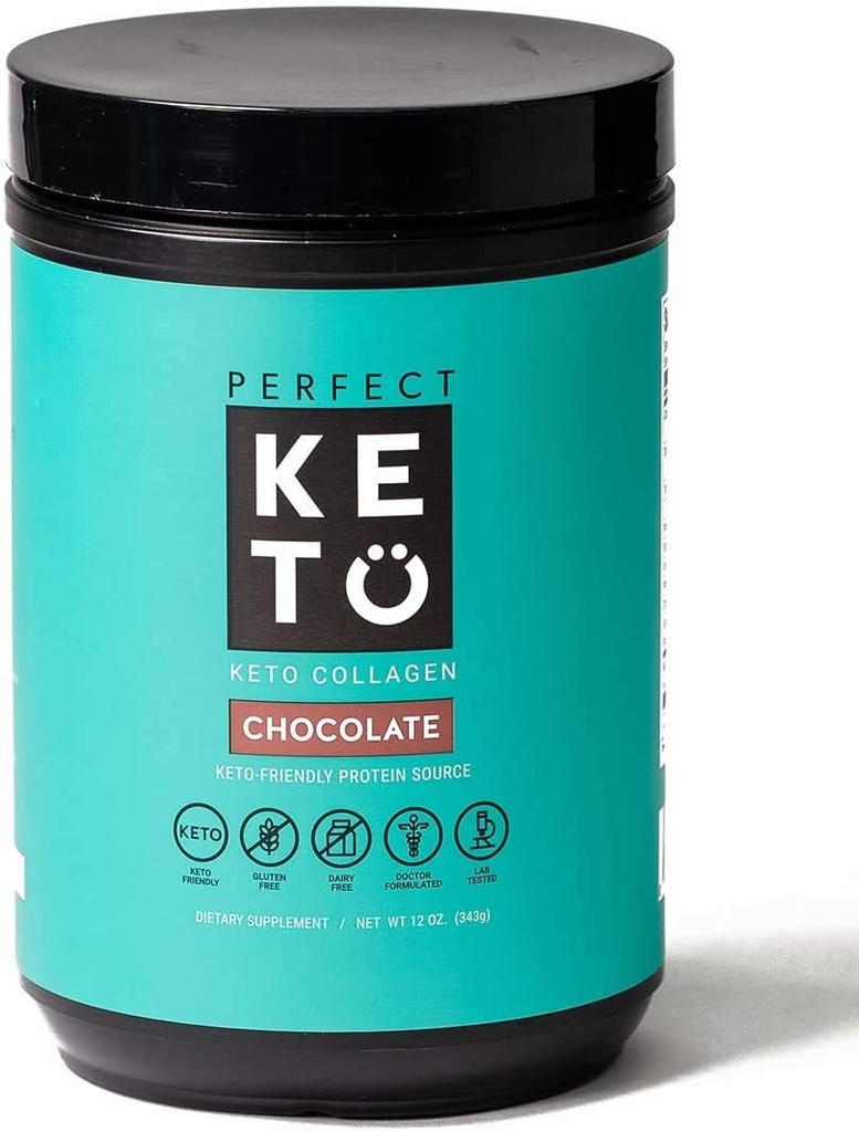 Perfect Keto Collagen Protein Powder with MCT Oil - Grassfed, GF, Multi Supplement, Best for Ketogenic Diets, Use as Keto Creamer, in Coffee and Shakes for Women & Men