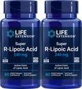 Επέκταση ζωής Super R-Lipoic Acid 240 mg, 60 κάψουλες χορτοφάγων (πακέτο των 2)