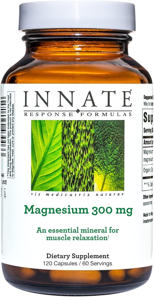 INNATE Response Formulas Μαγνήσιο 300 mg - Ορυκτό συμπλήρωμα για την χαλάρωση των μυών - χορτοφαγική και χωρίς γλουτένη - 120 κάψουλες (60 Σερβιέτες)