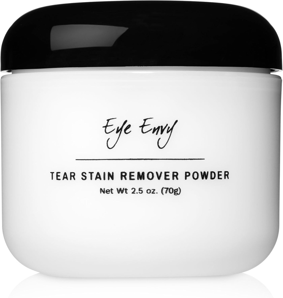 Eye Envy Tear Stain Remover σκόνη για σκύλους και γάτες. 100% φυσικό, ασφαλές. Εφαρμόστε γύρω από τα μάτια. Απορροφητικά και Repels Δάκρυα. Διατηρεί την περιοχή στεγνή. Κατασκευασμένο στις ΗΠΑ (2,5 oz)