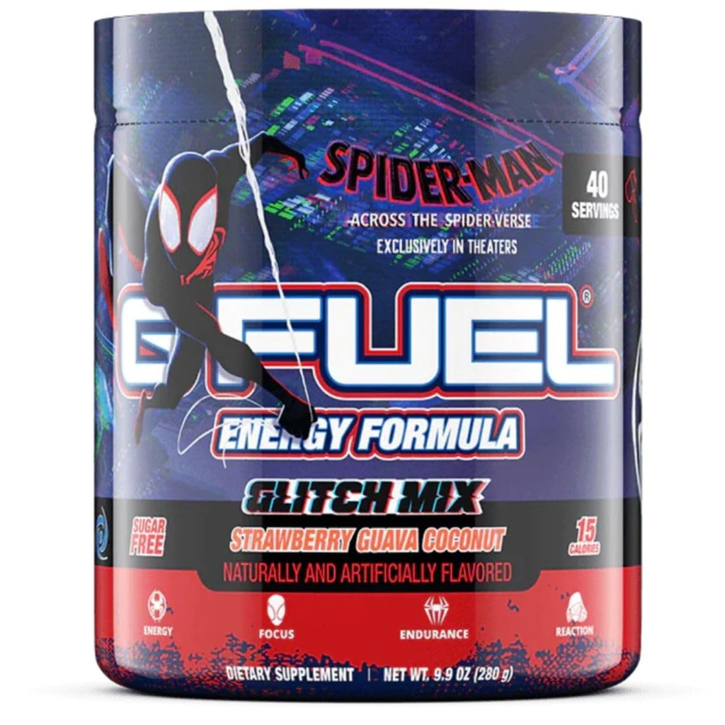 G Καύσιμο σε όλη την Spider-Verse Energy Drink Powder, Pre Workout Caffeine Mix για το Gaming, Focus Amino, Βιταμίνη + Αντιοξειδωτικά, 9.9oz (Strawberry Guava Coconut, 40 εξυπηρετούν)