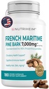 French Maritime Pine Bark Extract 7000mg με 95% Proanthocyanidins για την κυκλοφορία, την υγεία της καρδιάς, το δέρμα, τη γνωστική υποστήριξη - 20:1 Ratio & 180 κάψουλες λαχανικών - Μη ΓΤΟ, χωρίς γλουτένη, Vegan-Friendly