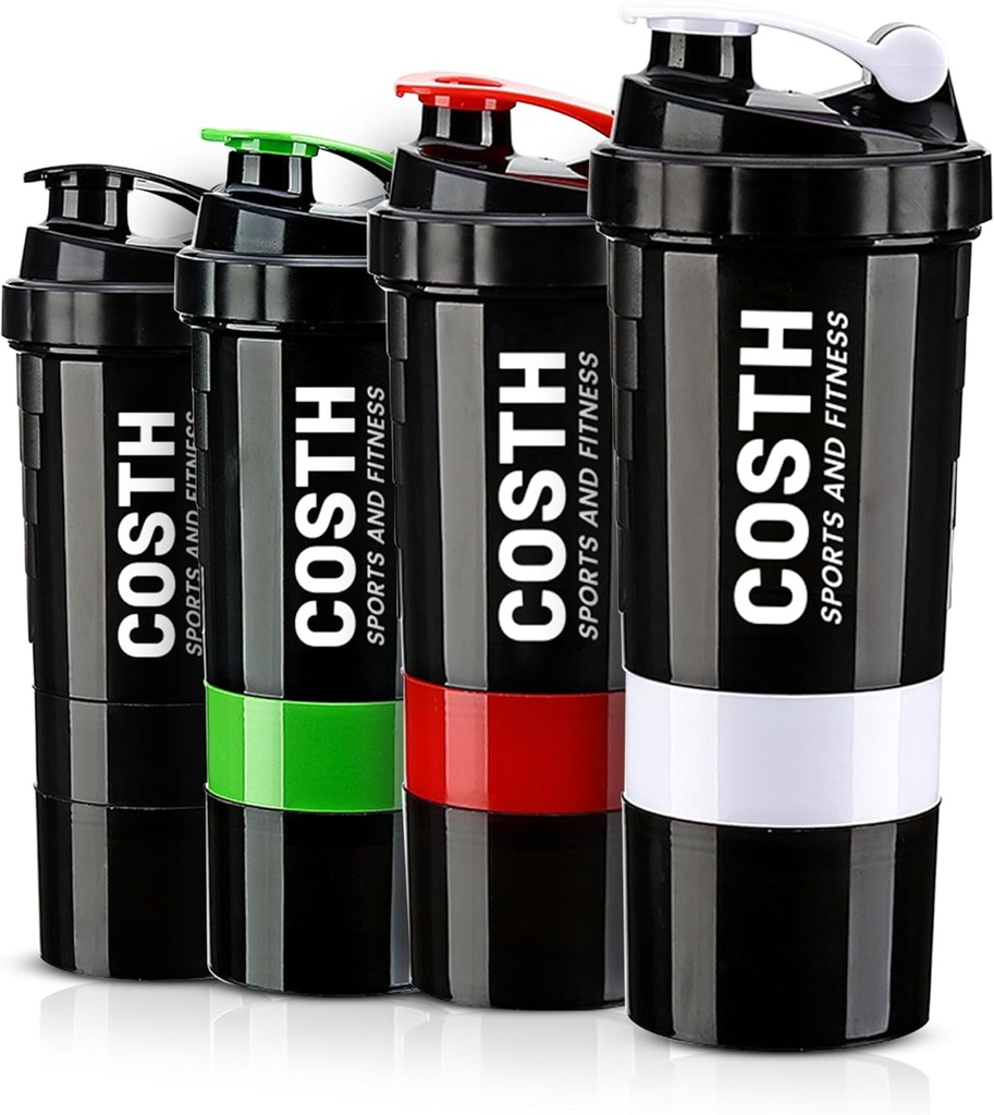 17 Oz Multi-Compartment Shakeer Μπουκάλι με 4-πακέτο σετ 