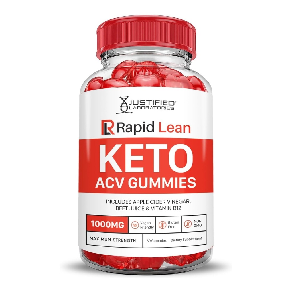 Justified Laboratories Rapid Lean Keto ACV Gummies Advanced Formula 1000MG Rapid Lean Keto Gummies Apple Cider Vinegar Formated with Ρόδι με σκόνη χυμού τεύτλων B12 Vegan Non GMO 60 Gummys