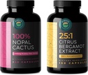 Citrus Bergamot & Nopal Cactus Bundle, 180 κάψουλες Citrus Bergamot, 240 κάψουλες Nopal Cactus, 1500 Mg Sun-Dried Prickly Pear Cactus με Black Pepper Extract, 1000 Mg εκχύλισμα Bergamot