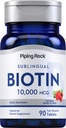 Piping Rock Biotin 10000mcg Ταμπλέτες ταχείας διάλυσης 