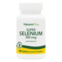 NaturesPlus Super Selenium Complex - 200 mcg, 90 χορτοφαγικά δισκία - Essential Mineral Supplement with Vitamin E - Προάγει το υγιές θυρεοειδές - Αντιοξειδωτικό - Χωρίς γλουτένη - 90 Σερβιέτες