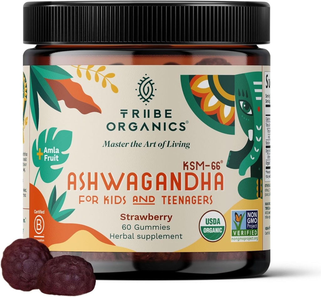 Ashwagandha KSM-66 Gummies για παιδιά & εφήβους - καθαρό οργανικό εκχύλισμα ρίζας Ayurvedic συμπλήρωμα Gummy - Focus Mood Υποστήριξη αύξησης της ενεργειακής δύναμης 600mg φυσικό KSM66 για ανώτερη απορρόφηση