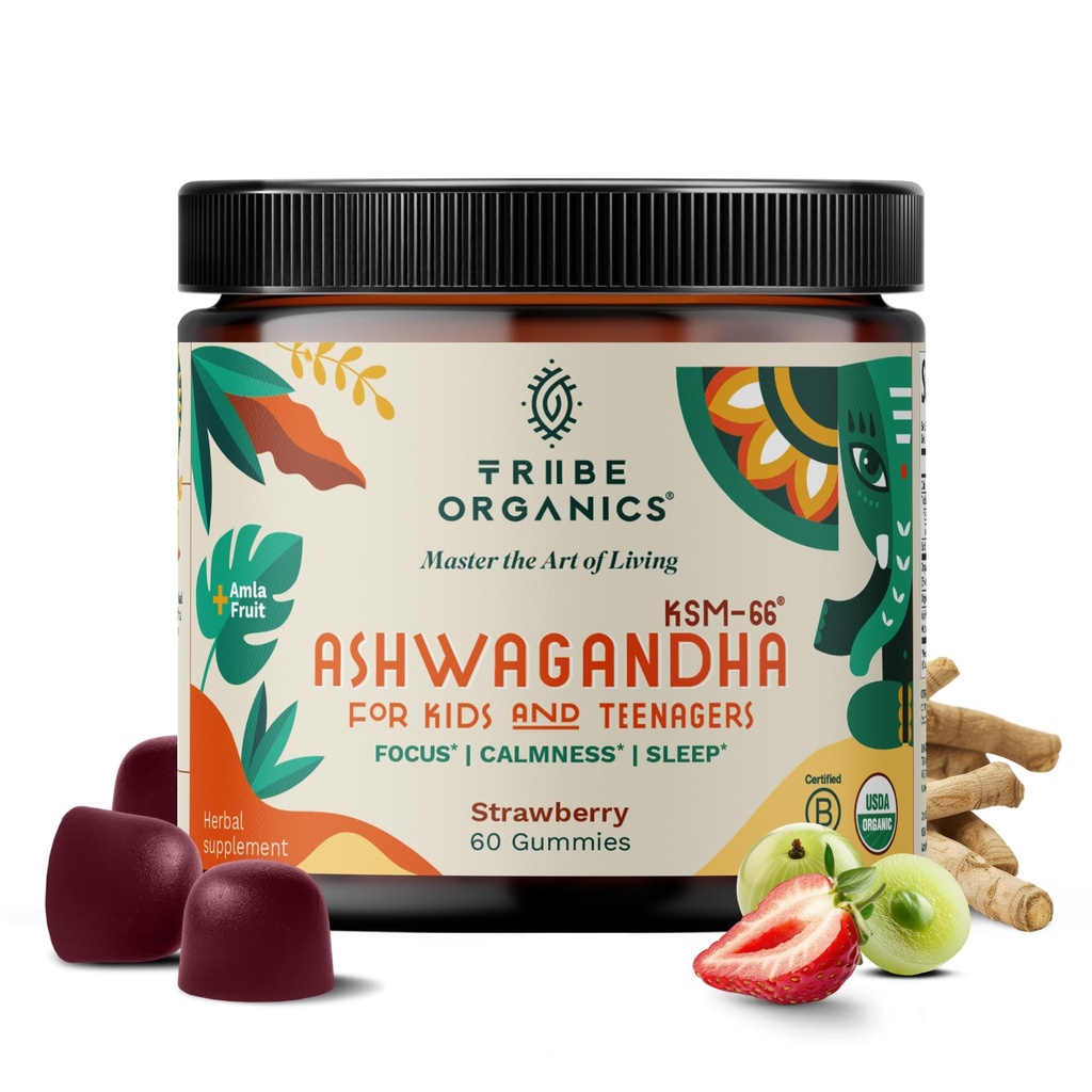 Ashwagandha KSM-66 Gummies για παιδιά & εφήβους - καθαρό οργανικό εκχύλισμα ρίζας Ayurvedic συμπλήρωμα Gummy - Focus Mood Υποστήριξη αύξησης της ενεργειακής δύναμης 600mg φυσικό KSM66 για ανώτερη απορρόφηση