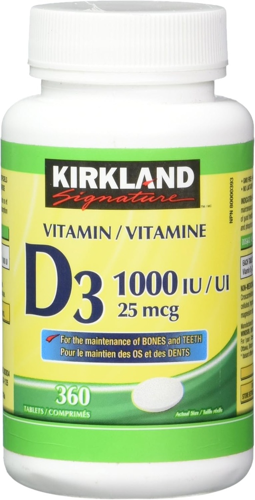 Kirkland Υπογραφή Βιταμίνη D3 1000 IU, 360 δισκία