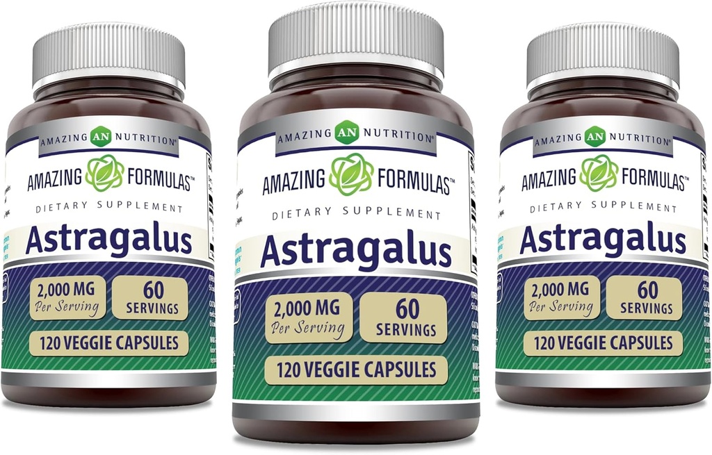 Amazing Formulas Astragalus 2000 mg Per Serving Capsals Supplement 