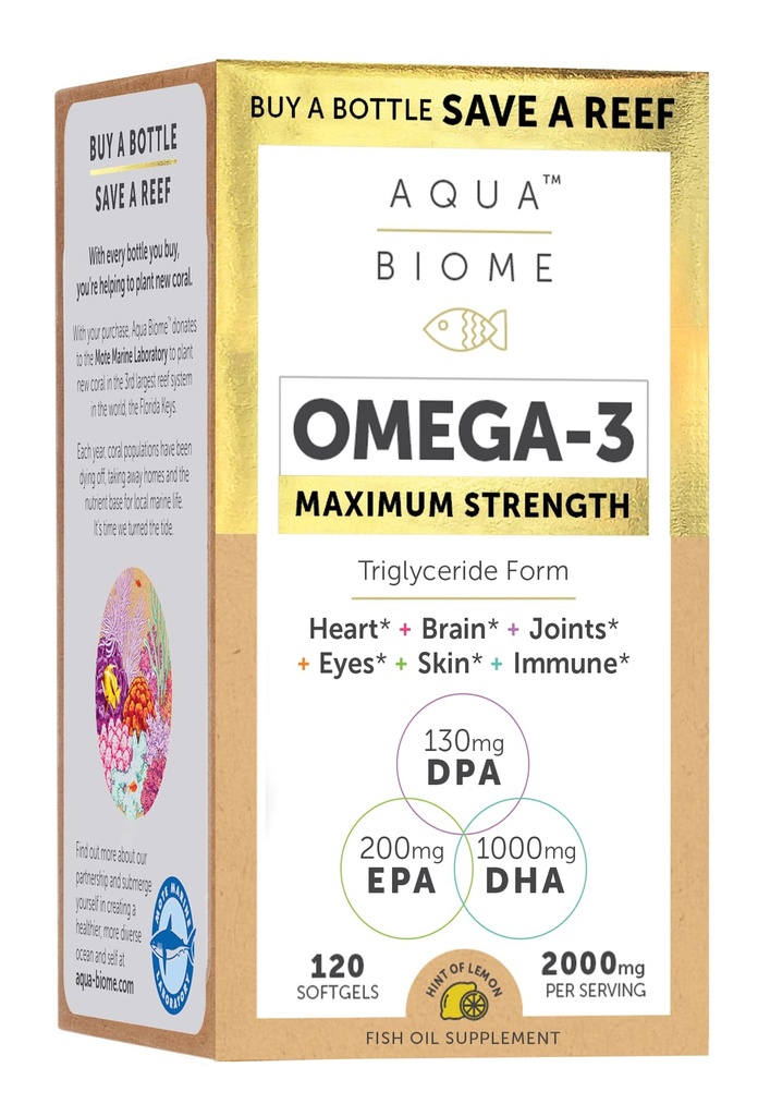 Enzymedica Aqua Biome Fish Oil, μέγιστη δύναμη, 120 μέτρα