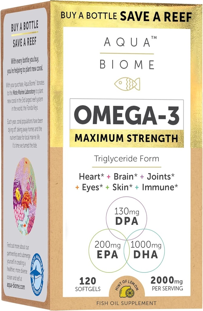 Enzymedica Aqua Biome Fish Oil, μέγιστη δύναμη, 120 μέτρα