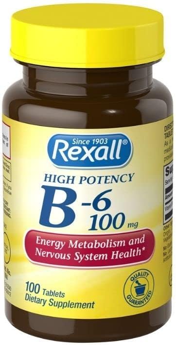 Rexall Βιταμίνη B6 100 mg Tabletισκία, 100 ct