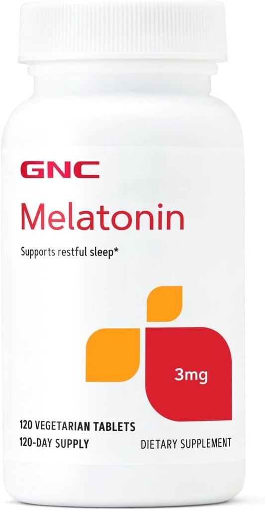 GNC Melatonin 3mg Supplement, Supports Restful Sleep, 120 Servings