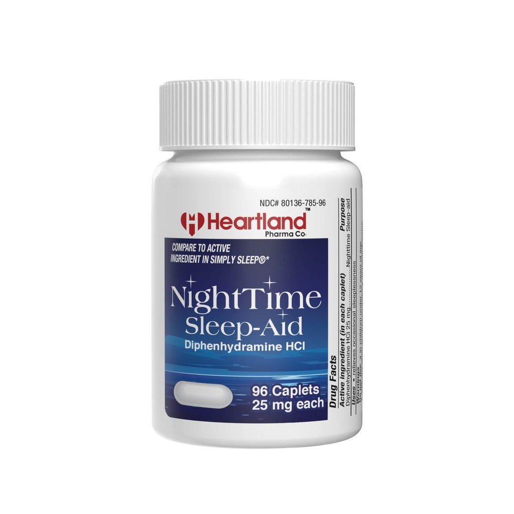 Diphenhydramine HCI 25mg | Sleep Aid Relief Caplets | Sleeping Pills for Adults Extra Strong | Natural Sleeping Aids | 96 Count