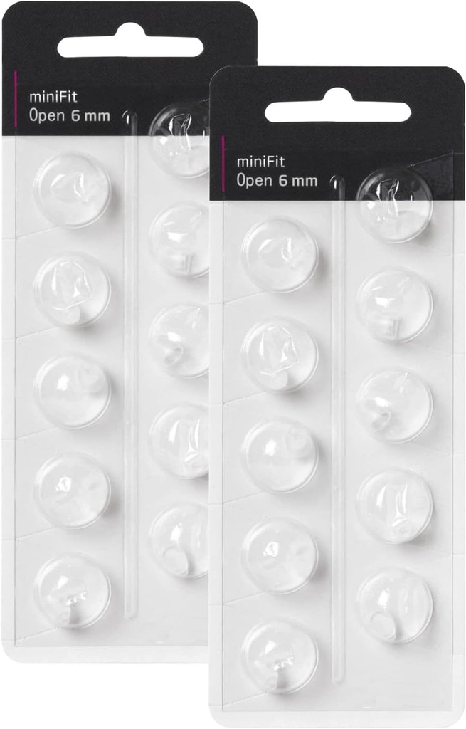 Δόλοι ακουστικής βοήθειας για τις αντικαταστάσεις ωκεανών, Oticon Minifit Open Vent Bass Domes (6 mm/2 Packs), Universal Domes for Oticon Accory Aid Supply.