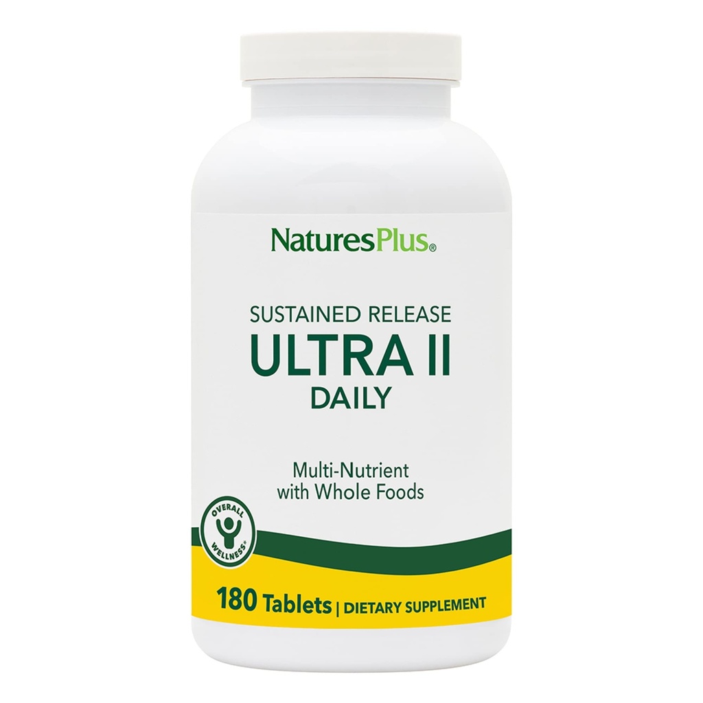NaturesPlus Ultra II Daily - 180 Tablets - Πολυβιταμίνη με ολόκληρα τρόφιμα για τη συνολική ευεξία - Υποστηρίζει την Ενέργεια & την Ανοσολογική Υγεία - Παρατεταμένη Κυκλοφορία - 180 Υπηρεσίες
