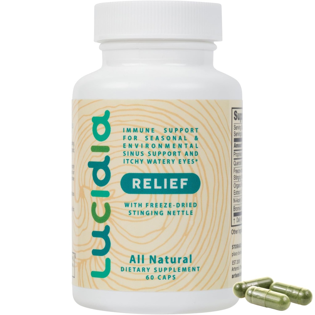 Lucidia Quercetin with NAC, Bromelain, Reishi & Stinging Nettle - Immune Support & Seasonal Wellness - Practitioner Formulated, Non-Drowsy Supplement, 60 Capsules