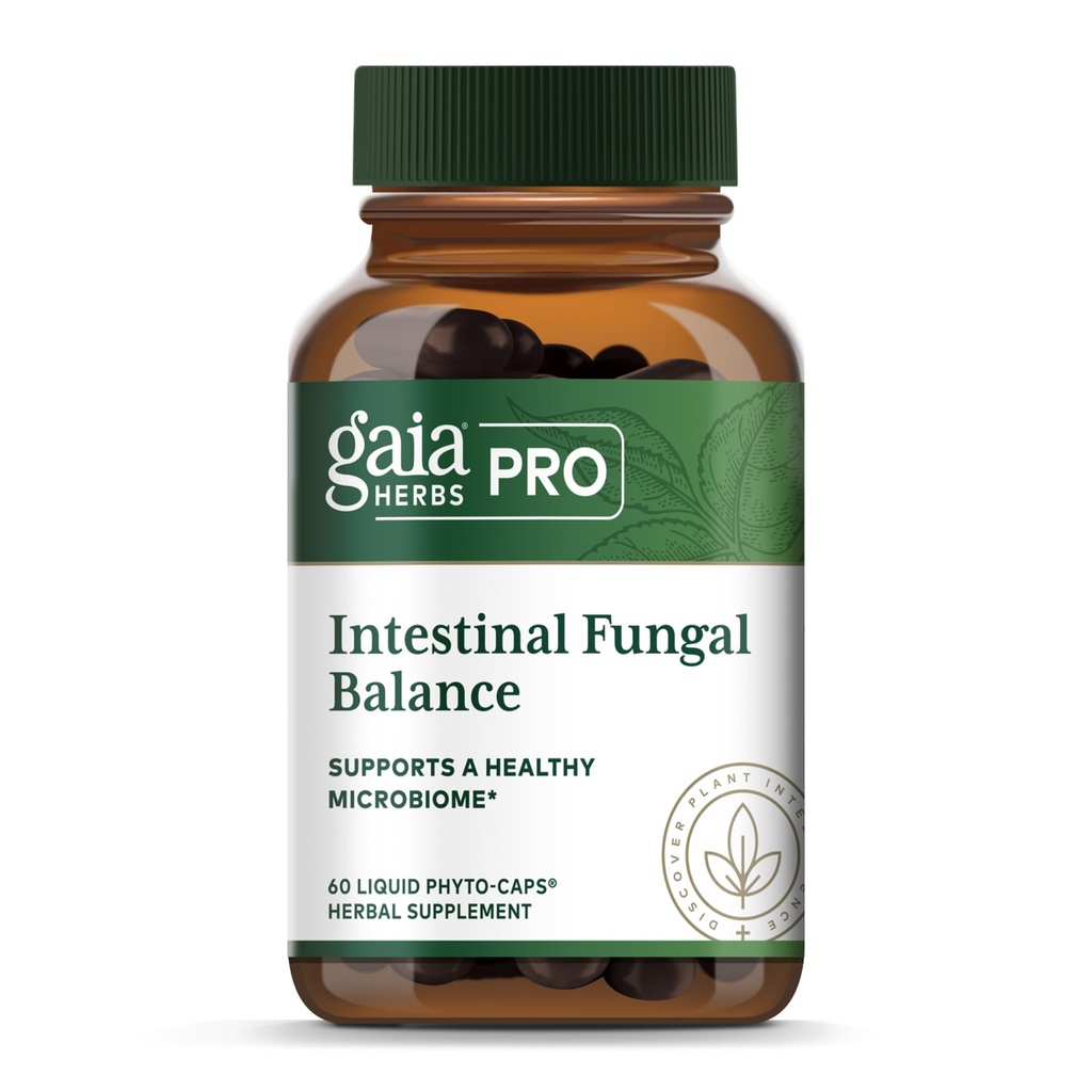 GAIA HERBS PRO Intestinal Fungal Balance - Digestion Support Supplement* - Cleanse Support Supplement* with Holy Basil Leaf, Cinnamon Bark & Oregon Grape Root - 60 Liquid Phyto-Caps (60 Servings)