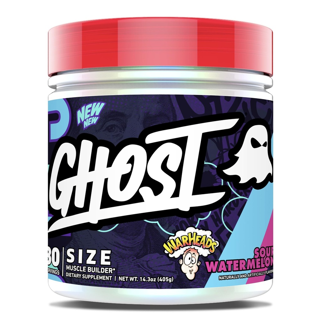 GHOST Μέγεθος V3 Μύες Builder Διαιτητικό συμπλήρωμα - Warheads Καρπούζι, 30 εξυπηρετήσεις – Υποστήριξη μυϊκή ανάπτυξη & δύναμη οικοδόμηση για άνδρες & γυναίκες - Createine & Betaine - Χωρίς ζάχαρη & γλουτένη