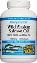 Φυσικοί παράγοντες Wild Alaska Salmon Oil παρέχει Omega-3, EPA, DHA & βιταμίνη D, υποστηρίζει τον εγκέφαλο και την καρδιά υγεία, 180 Softgels
