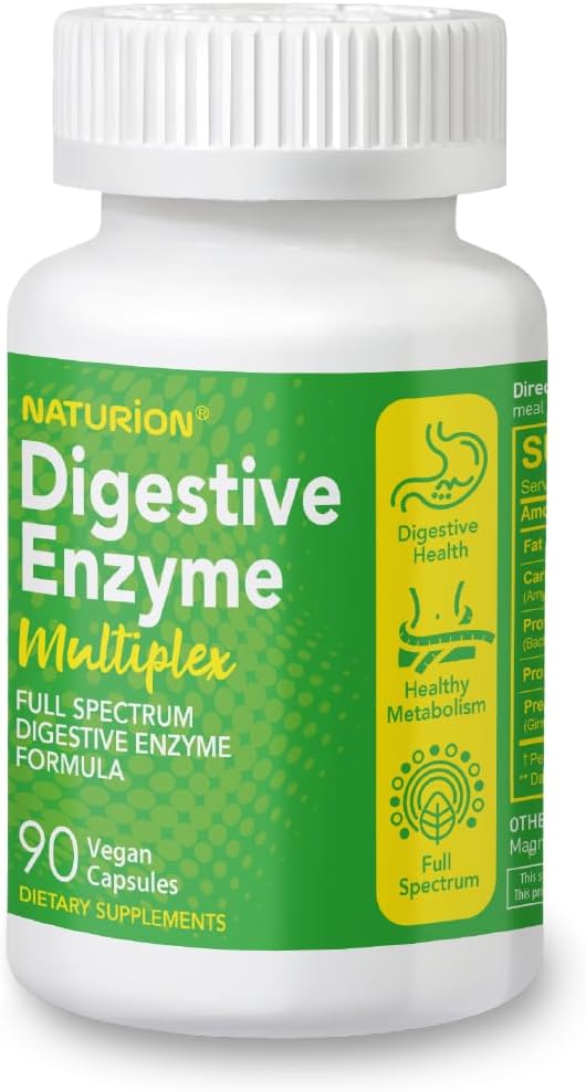Digestive Enzyme Multiplex - Multi Enzymes, Probiotic 12 Strains & Prebiotic for Digestive Health, Bloating & Gut Health - Mealtime Discomfort Relief - 90 Vegan Κάψουλες, 90 Day Supply