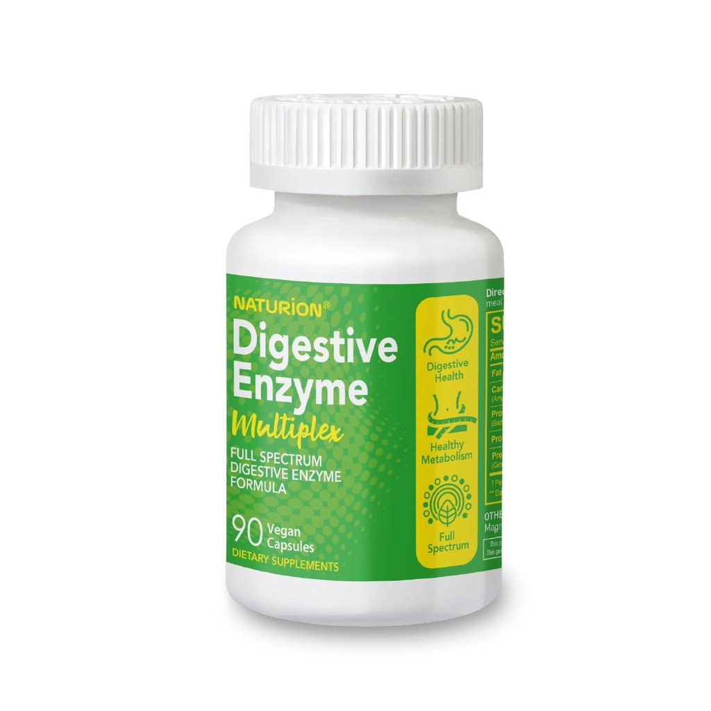 Digestive Enzyme Multiplex - Multi Enzymes, Probiotic 12 Strains & Prebiotic for Digestive Health, Bloating & Gut Health - Mealtime Discomfort Relief - 90 Vegan Κάψουλες, 90 Day Supply