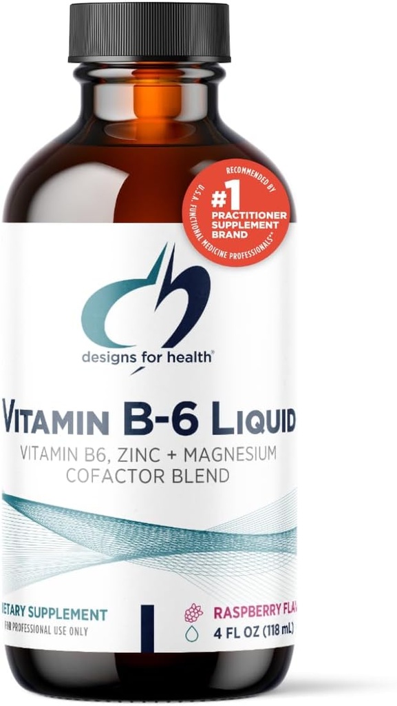 Σχέδια για την υγεία Βιταμίνη Β6 Liquid - 50mg B6 με Χηλικό μαγνήσιο + συμπλήρωμα ψευδαργύρου - Απορροφήσεις Εύκολα + Μεγάλη Γεύσεις Βατόμουρο (24 μερίδες / 4 Fl Oz)