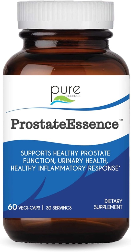 Pure Essence Labs Prostate Essence w/Vitamin D3, Σελήνιο, Συμπληρώματα ψευδαργύρου και Περισσότερα - Mens Βιταμίνες και Βότανο συμπλήρωμα για Prostate Υγεία w/Beta Σιτοστερόλη - 60 Caps για τους άνδρες