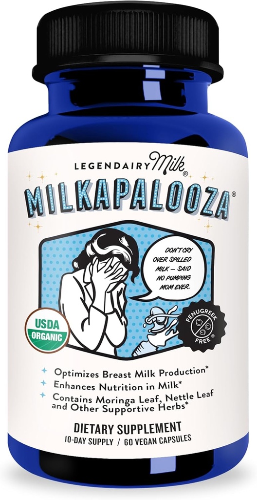 Legendairy Milk Milkapaloooza Γαλουχία συμπλήρωμα για τον θηλασμό Moms, αύξηση του μητρικού γάλακτος προμήθεια με οργανική Moringa, μάραθο, Νέτλ, & Shatavari, Vegan Postpartum Απαραίτητα Fenugreek-Free 60ct