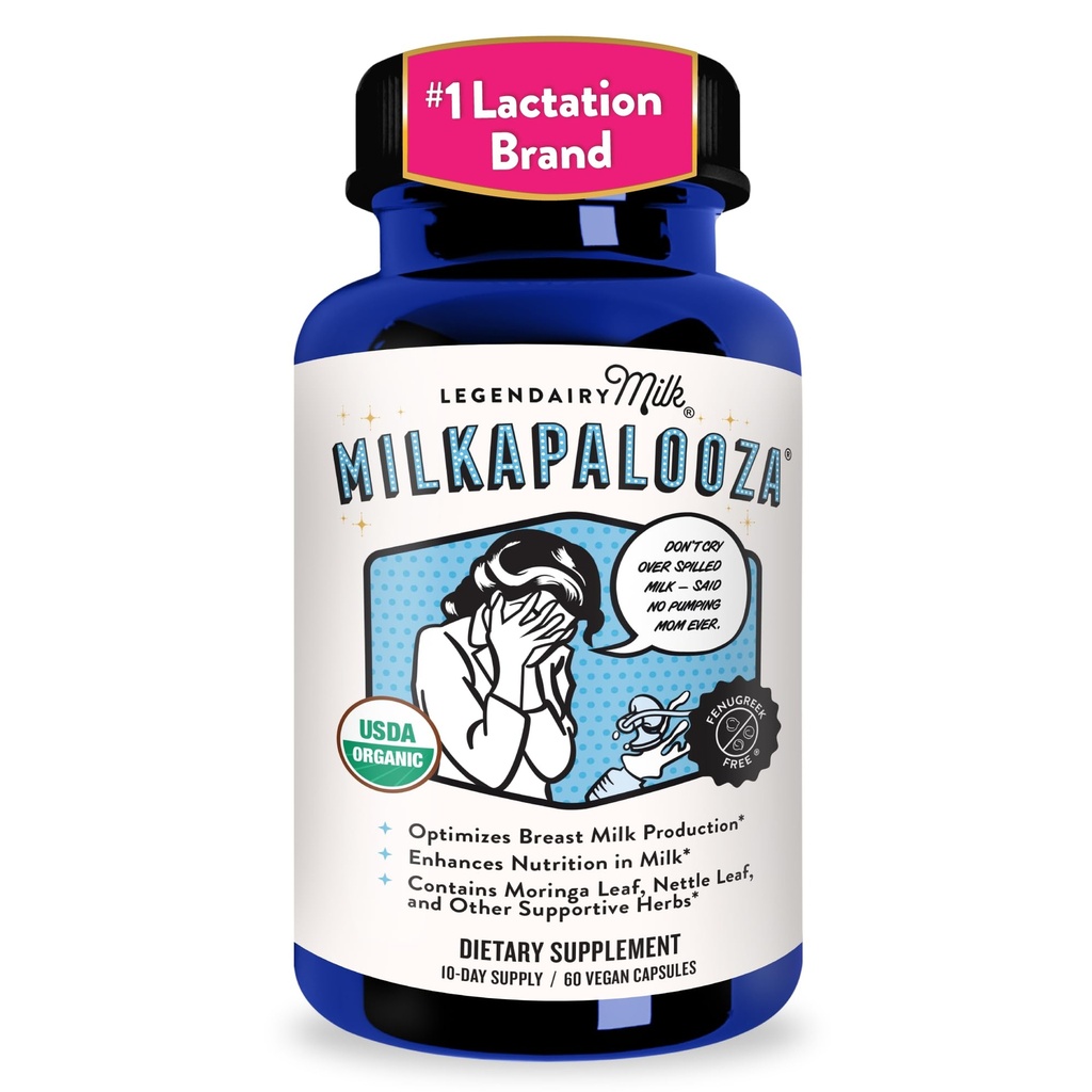 Legendairy Milk Milkapaloooza Γαλουχία συμπλήρωμα για τον θηλασμό Moms, αύξηση του μητρικού γάλακτος προμήθεια με οργανική Moringa, μάραθο, Νέτλ, & Shatavari, Vegan Postpartum Απαραίτητα Fenugreek-Free 60ct