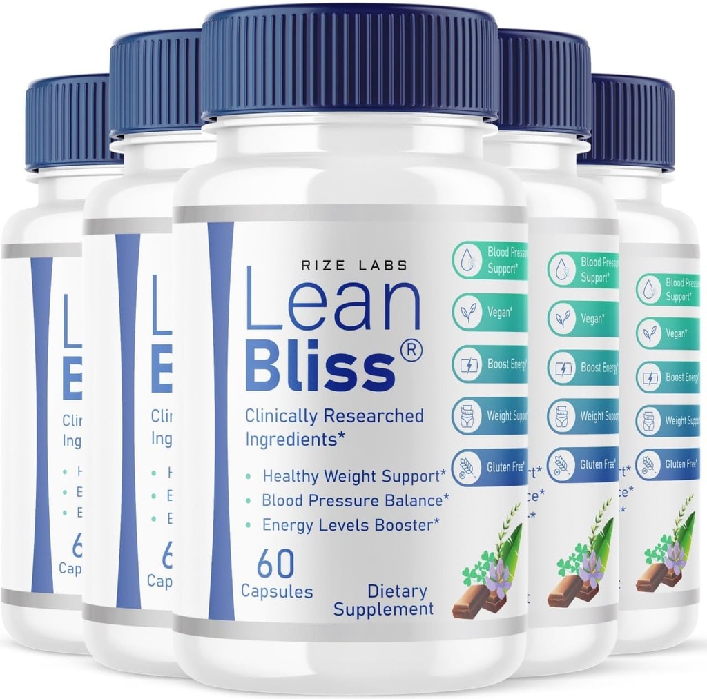 (5 Pack) Χάπια απώλειας βάρους Lean Bliss, Lean Bliss Fat Burning Formula, LeanBliss Advanced Μεταβολισμός Κάψουλες Για τη Διαχείριση Φυσικού Βάρος & Υποστήριξη Αίματος, LeanBliss Dietary Supplement (300 Κάψουλες)