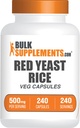 BulkSupplements.com Red Yeast Rice Capsules - Red Yeast Rice Supplement, Herbal Supplement - Vegan, 1 Capsule per Serving, 240 Veg Capsules (Pack of 1)