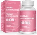 Λιποσωμική Γλουταθειόνη Softgels 1500MG, Μειωμένο συμπλήρωμα γλουταθειόνης με βιταμίνη C, Καλύτερη απορρόφηση, Μη ΓΤΟ Ισχυρό Αντιοξειδωτικό για Υγιή Γήρανση, Αποτοξίνωση, Ανοσοποιητική Υγεία, 60 Softgels