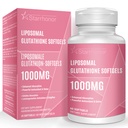 Λιποσωμική Γλουταθειόνη Softgels 1500MG, Μειωμένο συμπλήρωμα γλουταθειόνης με βιταμίνη C, Καλύτερη απορρόφηση, Μη ΓΤΟ Ισχυρό Αντιοξειδωτικό για Υγιή Γήρανση, Αποτοξίνωση, Ανοσοποιητική Υγεία, 60 Softgels