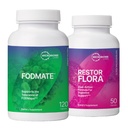 Microbiome Labs RestorFlora Probiotic Supplement, Saccharomyces & Spore-based Probiotics (50 κάψουλες) + FODMATE Digestive Enzymes to Help Break Down FODMAPs (120 κάψουλες) - 2 Product Bundle