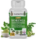 Moringa Capsules, Pure Leaf Powder, Green Superfood, Energy, Metabolism, & Immune Support, Non-GMO, Vegan, Gluten-Free - 120 Capsules
