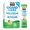 Force Factor Liquid Labs Electrolytes Powder Packets—Lemon Lime—Hydration Packets to Make Electrolyte Water with 5 Essential Electrolytes, Vitamins, Minerals, and Antioxidants, 20 Stick Packs