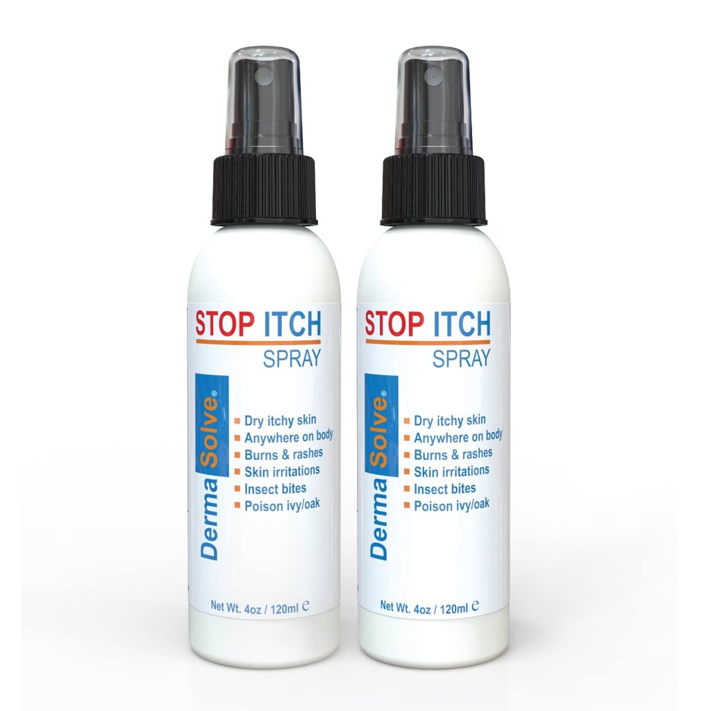 Dermasolve Stop Itch Spray με 100% οργανικό λάδι Neem, Scarp και σώματος Psoriasis Relief, ξηρό δέρμα, τσιμπήματα, Sunburn, Burns και εξανθήματα