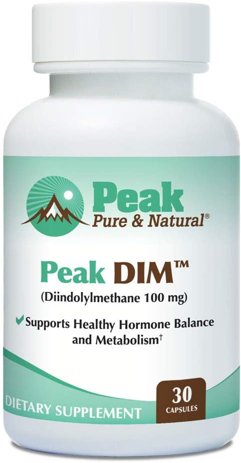 Peak Pure & Natural Peak DIM - Υποστήριξη Υγιής Ορμόνης & Οιστρογόνων Ισορροπία - Μεταβολισμός Συμπλήρωμα Υποστήριξης 100mg - 30 Κάψουλες