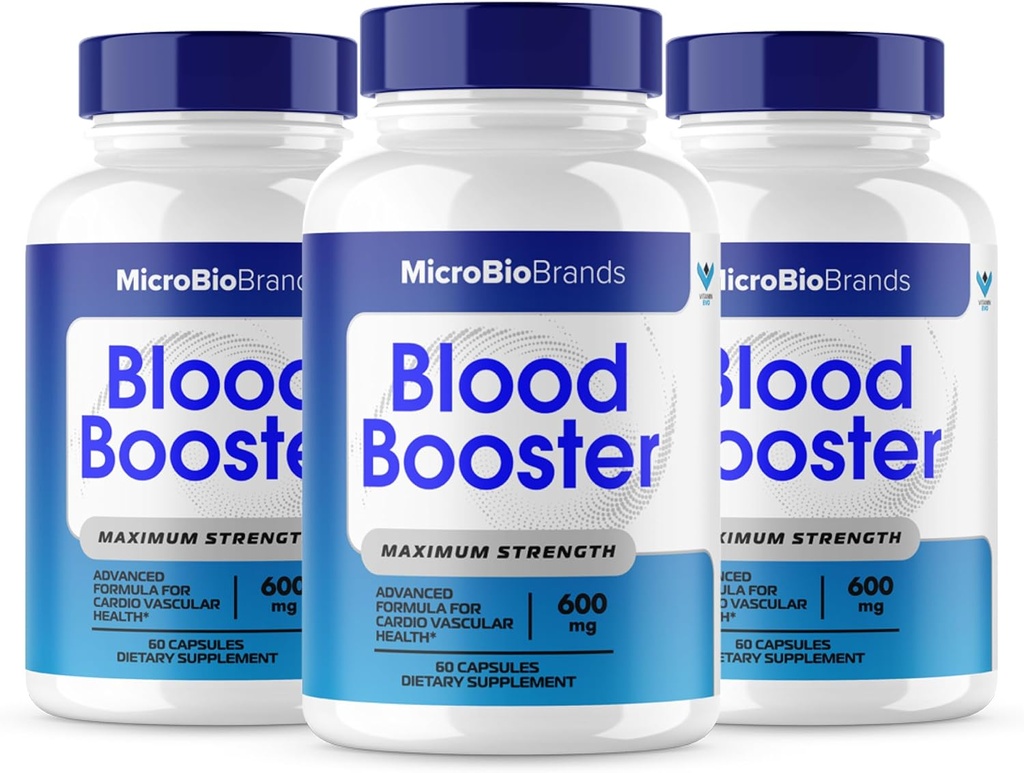 (3 Pack) Microbio Blood Booster, Micro Bio Bio Blood Booster Φυσικό συμπλήρωμα υποστήριξης ροής αίματος, Micro Bio Μάρκες χάπια Advanced Microbiobrands Μέγιστη δύναμη Υποστήριξη Φόρμουλα (180 κάψουλες)