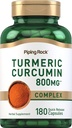 Piping Rock Turmeric Curcumin Supplement 800mg | 180 Capsules | Herbal Extract Complex | Non-GMO, Gluten Free