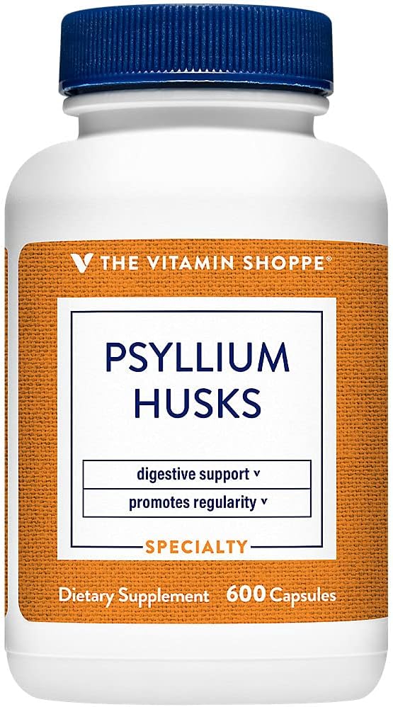 Η βιταμίνη Shoppe Psyllium Husks – Plantago Ovata Fiber συμπλήρωμα που υποστηρίζει την κανονικότητα & υγιή χοληστερόλη, 840 mg ανά υπηρεσία - Χωρίς γλουτένη (600 κάψουλες)