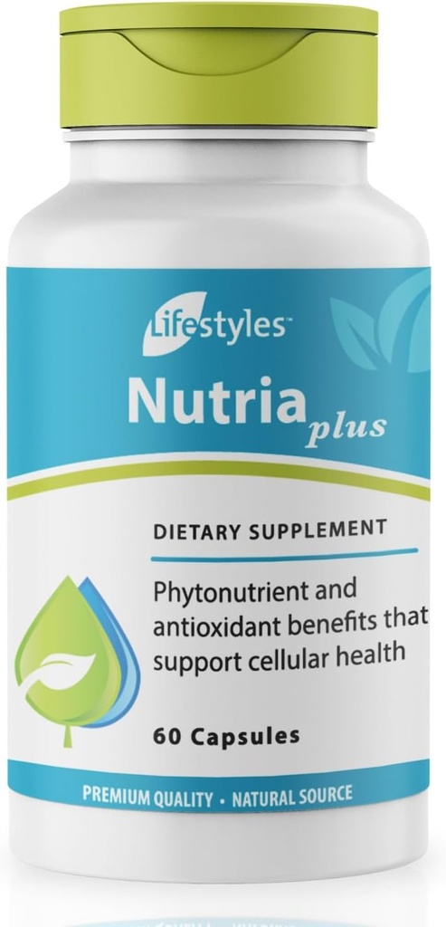 Lifestyles NutriaPlus Antioxidant Supplement - Φυτική Ανοσοποιητική Υποστήριξη & Πολυβιταμίνη με Σελήνιο, Βιταμίνη C, Πράσινο Τσάι, Σκόρδο, και More – Κατασκευασμένο στον Καναδά – 60 Κάψουλες (60 κάψουλες)