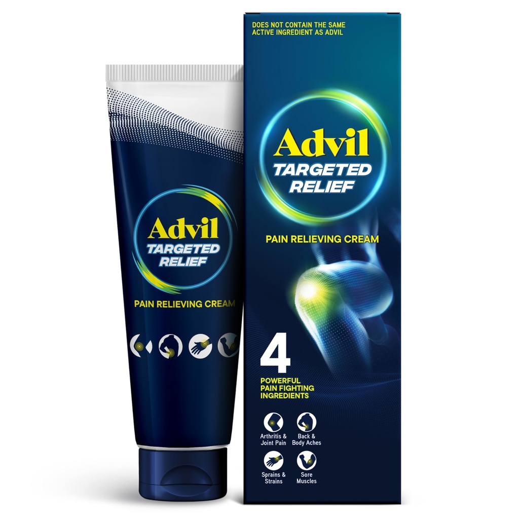 Advil Targeted Relief Pain Relief Relief Cream, Μέχρι 8 Ώρες Ισχυρής Ανακούφισης Ανηλίκου Αρθρίτιδας Πόνος, πόνος αρθρώσεων, Οσφυαλγία και Μυϊκός Πόνος - 4 oz