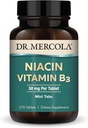 Δρ. Mercola Νιασίνη Βιταμίνη Β3, 90 Σερβίρει (270 δισκία), Συμπλήρωμα διατροφής, Mini Tabs, Απαραίτητη βιταμίνη Β, Μη ΓΤΟ