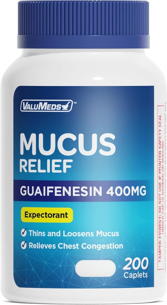 ValuMeds Mucus Relief Guaifenesin 400mg (200 Caplets) 
