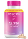 Pink Stork No Flow: Dry Up Breast Milk Supply with Sage, Parsley, and B Vitamins, Postpartum Essentials for Women to Stop Breastfeeding and Decrease Milk Production, 60 Capsules